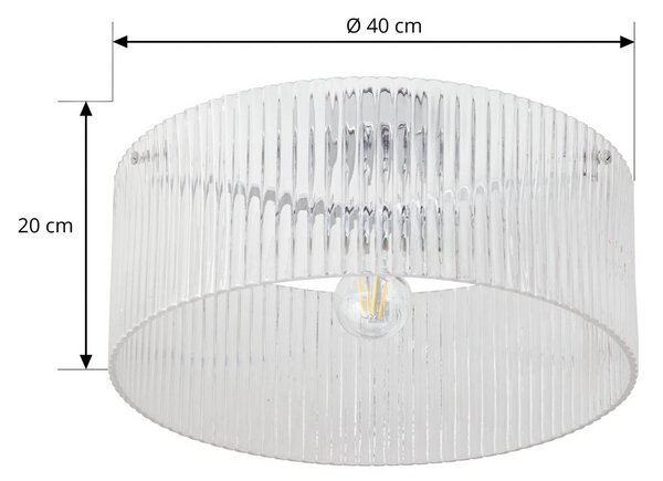 Lampa sufitowa Meritt Lucande, możliwość ściemniania, przezroczysty / transparentny, salon / jadalnia, szkło, nowoczesny