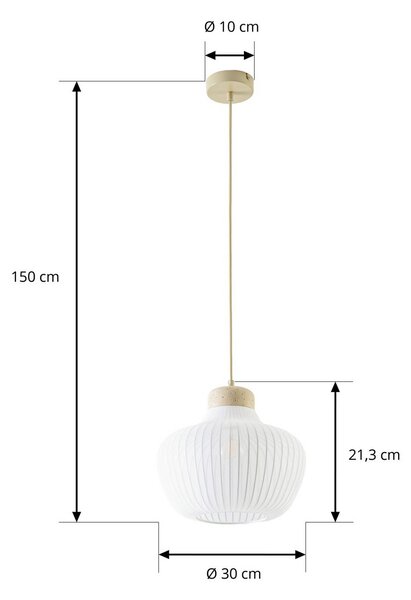 Lampa wisząca Eloise Lucande, możliwość ściemniania, biały / opal, salon / jadalnia, tkanina / materiał / jedwab, skandynawski