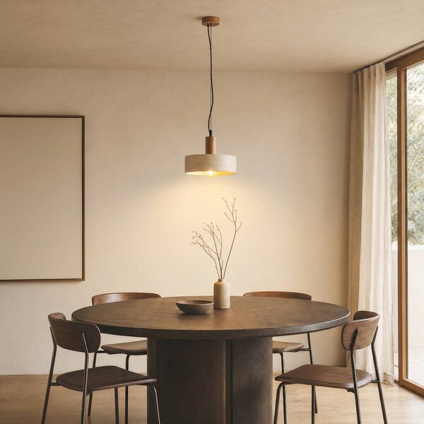 Lampa wisząca Carlotta Lucande, możliwość ściemniania, kremowy / amber, salon / jadalnia, beton, nowoczesny