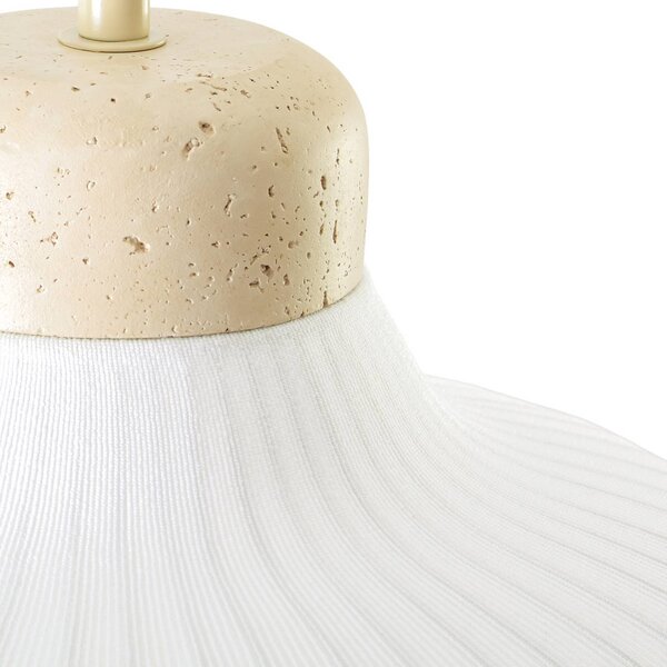 Lampa wisząca Eloise Lucande, możliwość ściemniania, biały / opal, salon / jadalnia, tkanina / materiał / jedwab, skandynawski