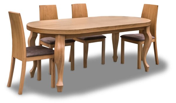Stół Ludwik 160/90 cm + 4 krzesła Kama