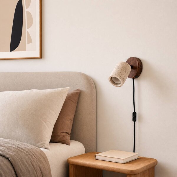 Kinkiet Carlotta Lucande, kremowy / amber, salon / jadalnia, beton, nowoczesny