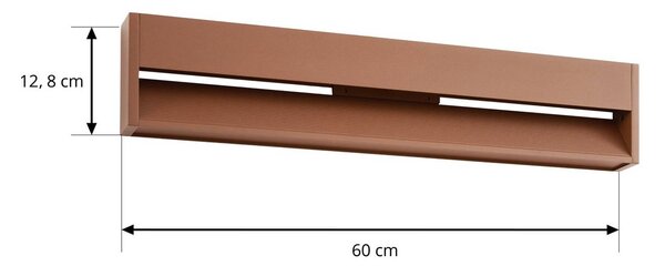Kinkiet zewnętrzny LED Trevin Lucande, brązowy / rdzawy, aluminium, nowoczesny