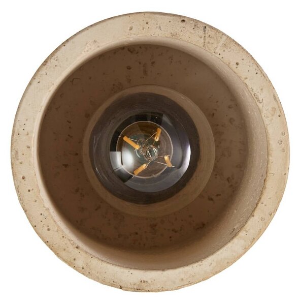 Lampa sufitowa Lucande Carlotta, średnica 12 cm, beżowa, beton, E27 Carlotta Lucande, możliwość ściemniania, kremowy / amber, salon / jadalnia, beton, nowoczesny