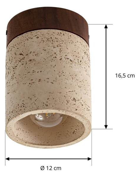 Lampa sufitowa Lucande Carlotta, średnica 12 cm, beżowa, beton, E27 Carlotta Lucande, możliwość ściemniania, kremowy / amber, salon / jadalnia, beton, nowoczesny