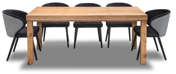 Stół Wasyl Loft 200/100 + 2 x 50 cm + 6 Krzeseł Pepitka Duo