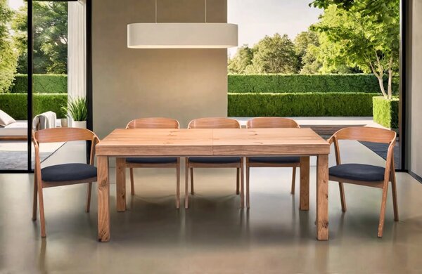 Stół Wasyl Loft 200/100 + 2 x 50 cm + 6 Krzeseł dębowych X1