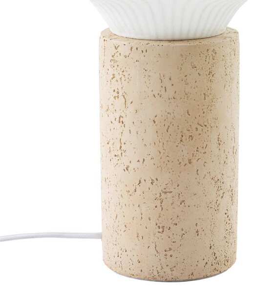 Lampa stołowa Eloise Lucande, biały / opal, salon / jadalnia, tkanina / materiał / jedwab, skandynawski