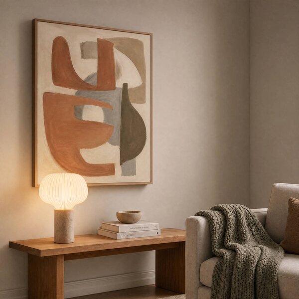 Lampa stołowa Eloise Lucande, biały / opal, salon / jadalnia, tkanina / materiał / jedwab, skandynawski