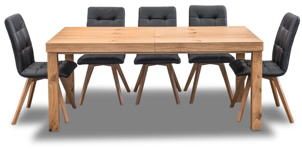 Stół Wasyl Loft 200/100 + 2 x 50 cm + 6 Krzeseł KW110