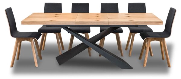 Stół Loft Top 160/90 + 2 x 40 cm + 6 Krzeseł Luka