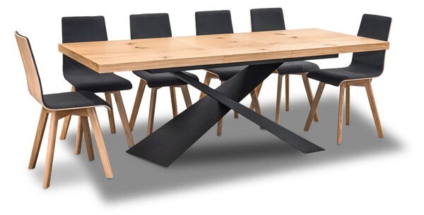 Stół Loft Top 160/90 + 2 x 40 cm + 6 Krzeseł Luka