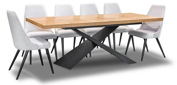 Stół Loft Top 160/90 + 2 x 40 cm + 6 Krzeseł Olo