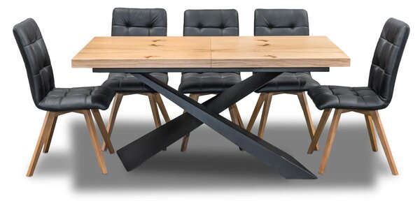 Stół Loft Top 160/90 + 2 x 40 cm + 6 Krzeseł KW110