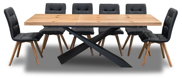 Stół Loft Top 160/90 + 2 x 40 cm + 6 Krzeseł KW110