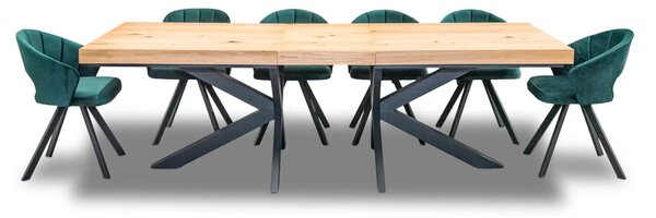 Stół Loft P2 400 cm rozkładany 100x200 + 4x50 cm + 6 Krzeseł Faro