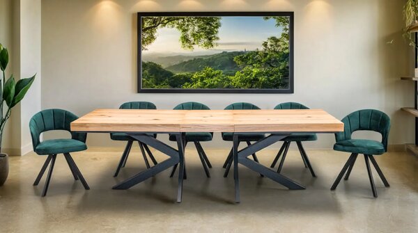 Stół Loft P2 400 cm rozkładany 100x200 + 4x50 cm + 6 Krzeseł Faro