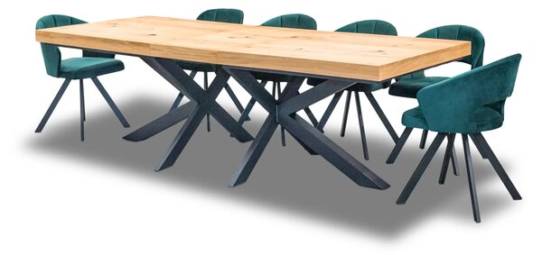 Stół Loft P2 400 cm rozkładany 100x200 + 4x50 cm + 6 Krzeseł Faro
