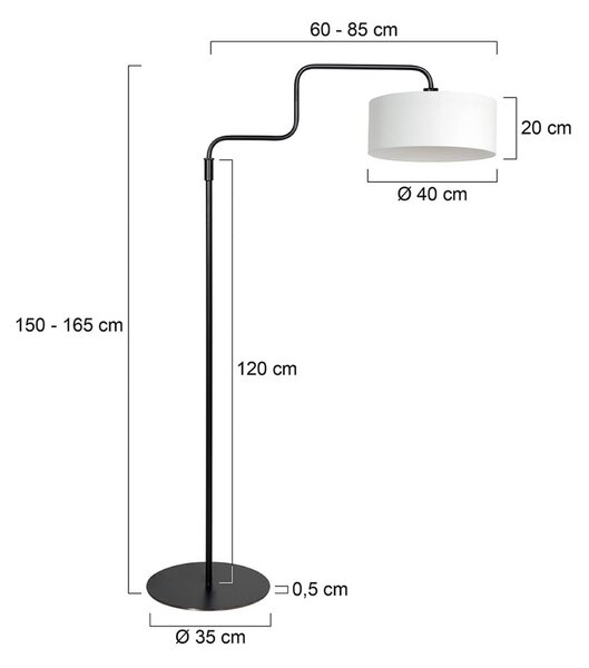 Steinhauer Lampa stojąca Bloeba, czarny, salon / jadalnia, metal, nowoczesny