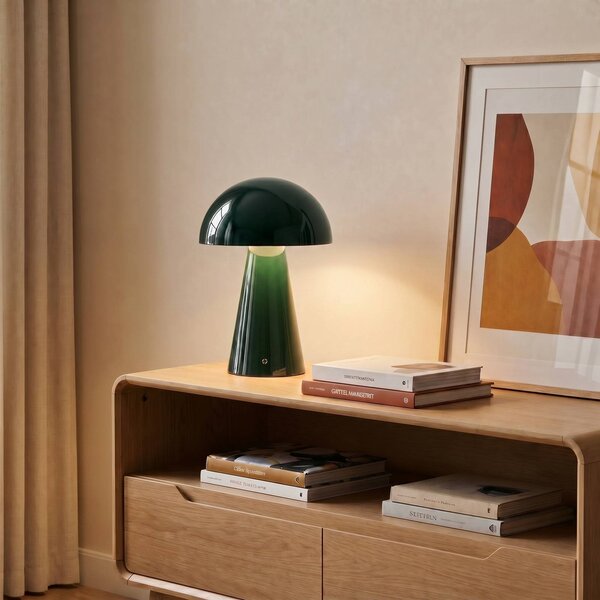 Lampa stołowa LED Nevijo Lindby, możliwość ściemniania, zielony, salon / jadalnia, metal, nowoczesny