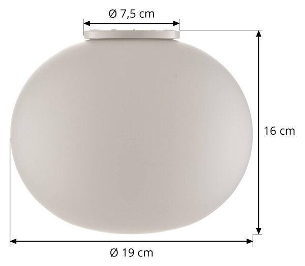FLOS Lampa sufitowa designerska GLO-BALL, możliwość ściemniania, biały / opal, salon / jadalnia, szkło, design