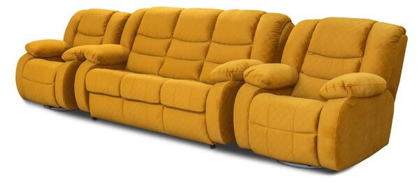 KOMPLET WYPOCZYNKOWY: 3+1+1 Borys 2 x relax, pikowany
