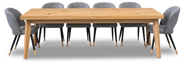 Stół Luis Max 4m, 250 cm + 3x wkładki 50 cm + 6 krzeseł KW 112