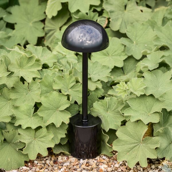 Hübsch Lampa stołowa LED na baterię Taten, czarna, wysokość 30 cm, metalowa możliwość ściemniania, czarny, metal, nowoczesny