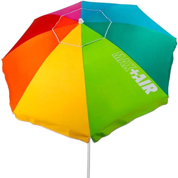 Duży parasol plażowy, ochrona UV50, regulowana wysokość, 220 cm, idealny na plażę