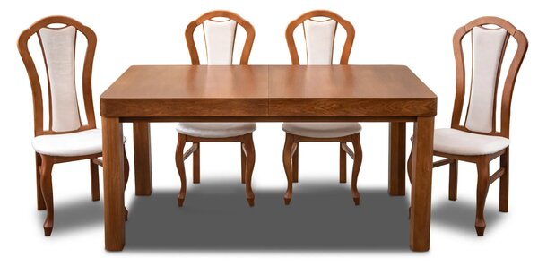 Stół Borys 160/90 + 2 x 40 cm + 6 krzeseł Kw15