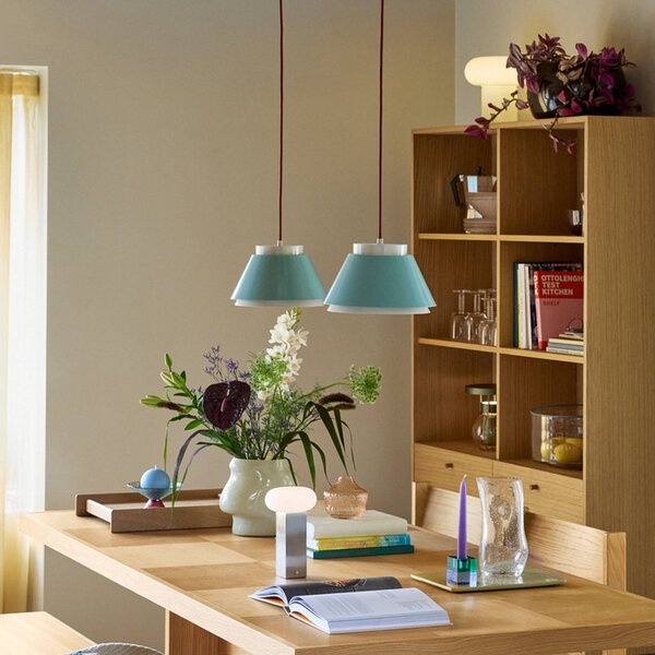 Hübsch Lampa wisząca Remi, możliwość ściemniania, niebieski, salon / jadalnia, metal, skandynawski