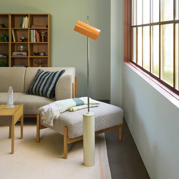 Hübsch Lampa stojąca Reflector, możliwość ściemniania, żółty / pomarańczowy, salon / jadalnia, metal, skandynawski