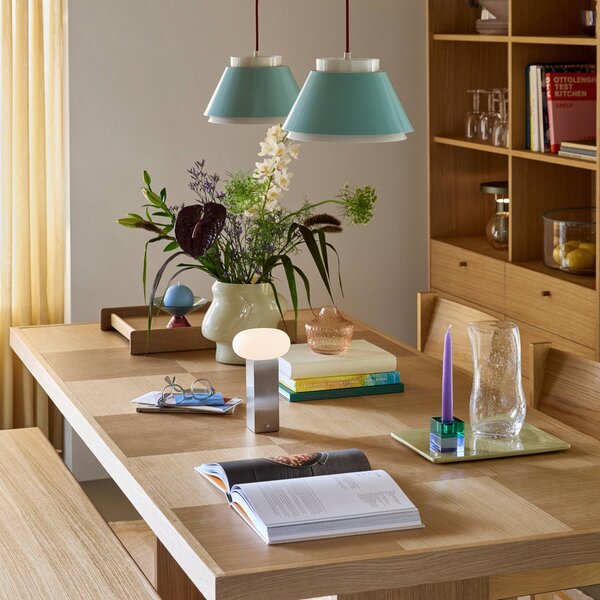 Hübsch Lampa wisząca Remi, możliwość ściemniania, niebieski, salon / jadalnia, metal, skandynawski