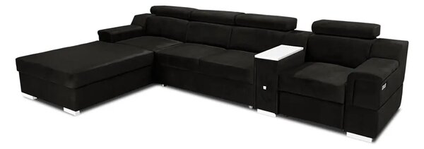 Narożnik rozkładany, kanapa narożna 350/200 cm Jumbo II + Fotel z relaxem elektrycznym TKANINA PREMIUM