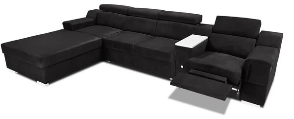Narożnik rozkładany, kanapa narożna 350/200 cm Jumbo II + Fotel z relaxem elektrycznym TKANINA PREMIUM