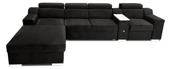 Narożnik rozkładany, kanapa narożna 350/200 cm Jumbo II + Fotel z relaxem elektrycznym TKANINA PREMIUM