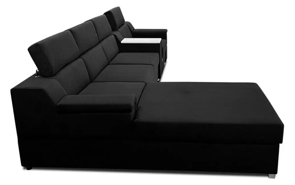 Narożnik rozkładany, kanapa narożna 350/200 cm Jumbo II + Fotel z relaxem elektrycznym TKANINA PREMIUM