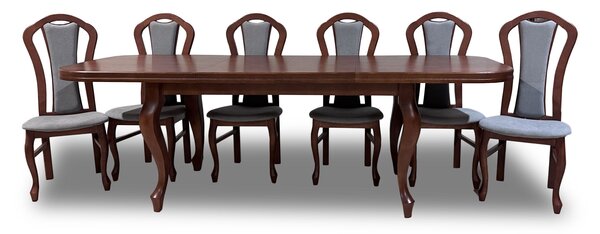 Stół rozkładany, stół do jadalni Ludwik 160/90cm + 6 krzeseł KW15