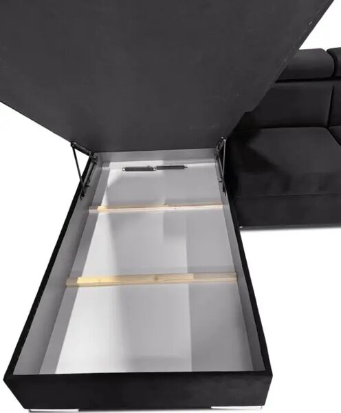 Narożnik rozkładany, kanapa narożna 350/200 cm Jumbo II + Fotel z relaxem elektrycznym TKANINA PREMIUM