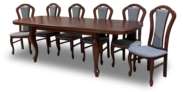 Stół rozkładany, stół do jadalni Ludwik 160/90cm + 6 krzeseł KW15