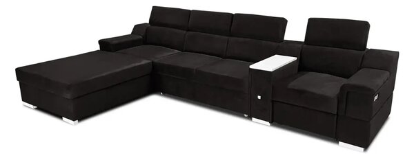 Narożnik rozkładany, kanapa narożna 350/200 cm Jumbo II + Fotel z relaxem elektrycznym TKANINA PREMIUM