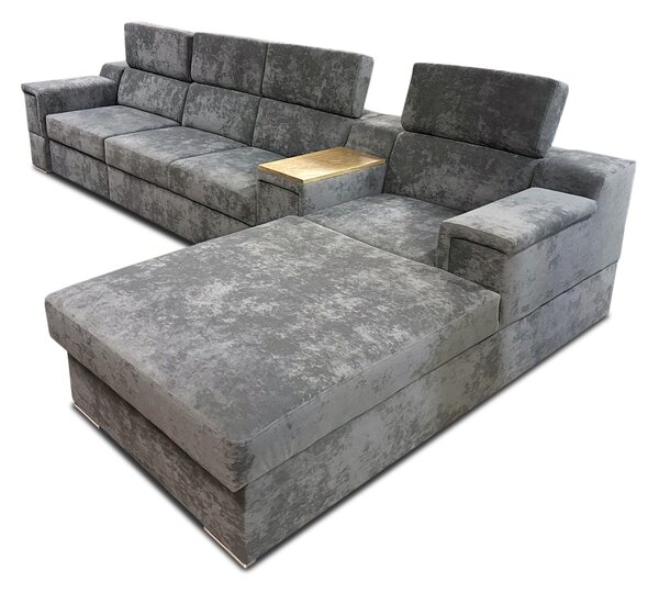 Narożnik rozkładany, kanapa narożna 350/200 cm Jumbo + Fotel z relaxem elektrycznym