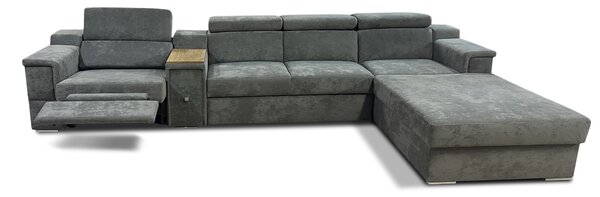 Narożnik rozkładany, kanapa narożna 350/200 cm Jumbo + Fotel z relaxem elektrycznym