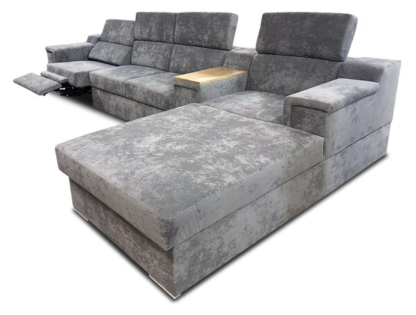 Narożnik rozkładany, kanapa narożna 350/200 cm Jumbo + Fotel z relaxem elektrycznym