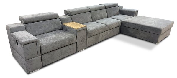 Narożnik rozkładany, kanapa narożna 350/200 cm Jumbo + Fotel z relaxem elektrycznym