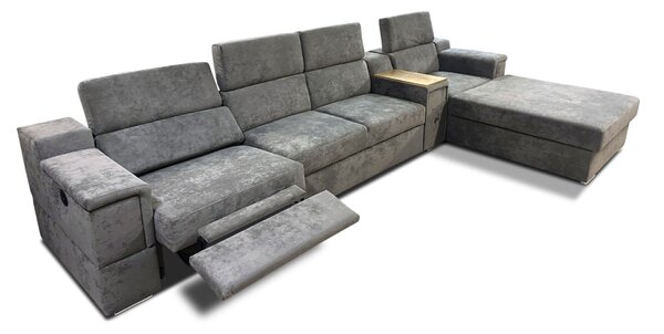 Narożnik rozkładany, kanapa narożna 350/200 cm Jumbo + Fotel z relaxem elektrycznym