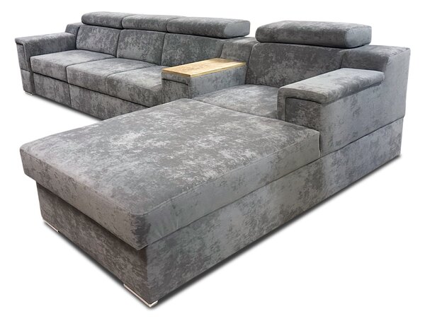 Narożnik rozkładany, kanapa narożna 350/200 cm Jumbo + Fotel z relaxem elektrycznym