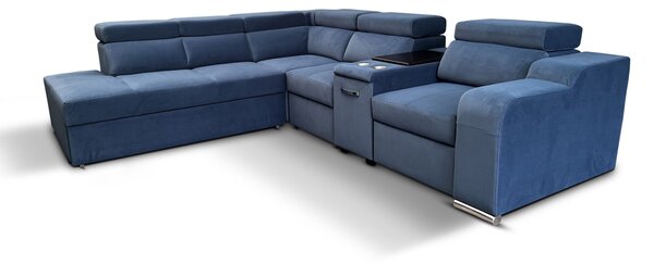 Narożnik do spania, kanapa narożna 280/250 cm Zeus III bok+wyspa + Fotel Relax rozkładany