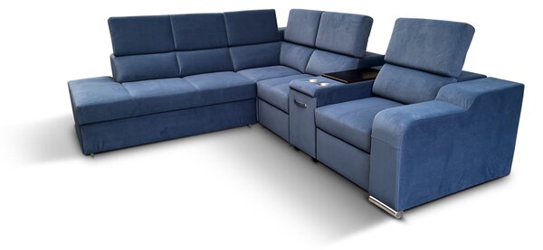 Narożnik do spania, kanapa narożna 280/250 cm Zeus III bok+wyspa + Fotel Relax rozkładany