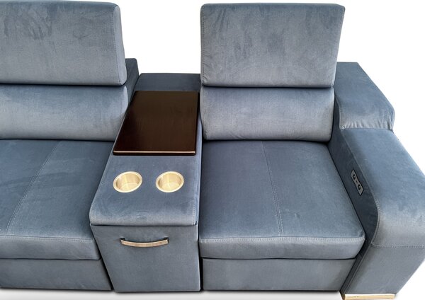 Narożnik do spania, kanapa narożna 280/250 cm Zeus III bok+wyspa + Fotel Relax rozkładany